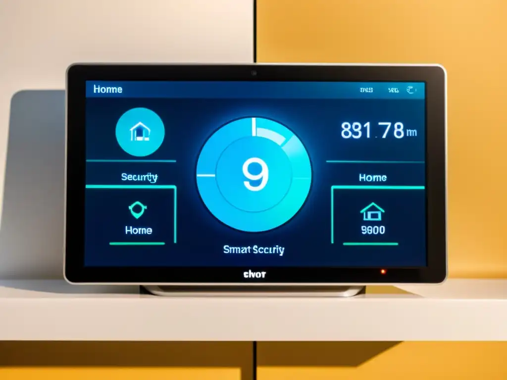 Avanzado sistema de seguridad domótica para hogar, con diseño futurista y ciberseguridad