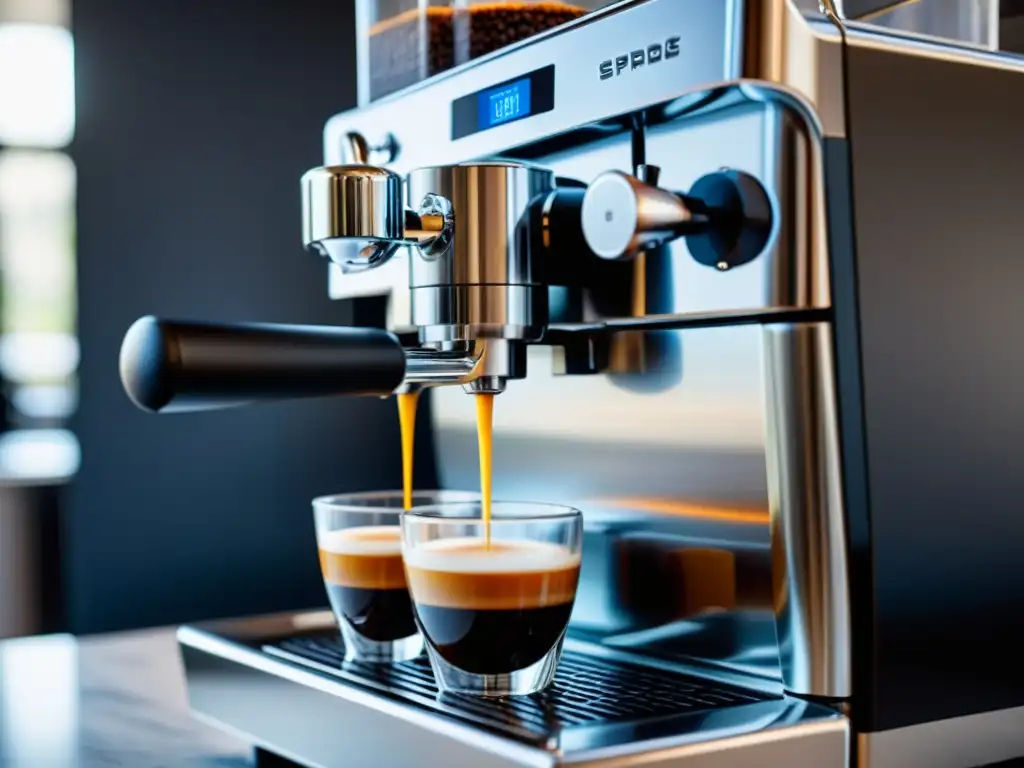 Una cafetera de diseño moderno en una cocina elegante