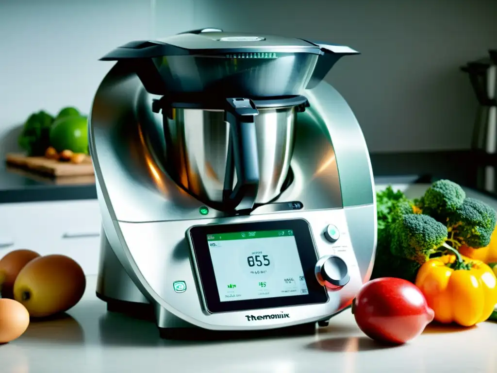 Closeup del elegante Thermomix TM6 en una cocina moderna, con luz natural