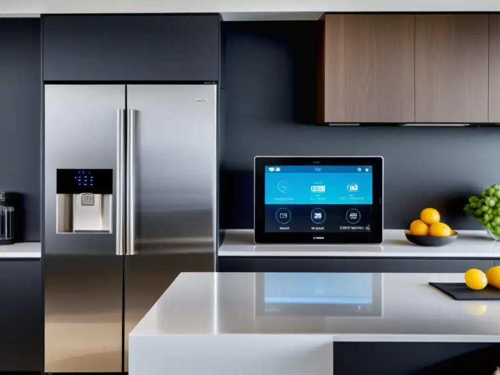 Una cocina inteligente con gadgets y electrodomésticos de última generación, minimalista y tecnológicamente avanzada para el hogar moderno