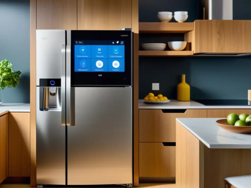 Una cocina moderna con electrodomésticos conectados al sistema SmartThings