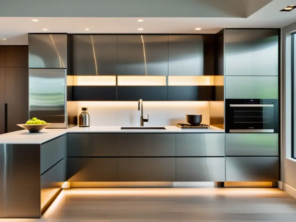 Cocina moderna: Electrodomésticos integrados y elegancia contemporánea Una cocina moderna con electrodomésticos integrados con estilo en el hogar, creando elegancia funcional
