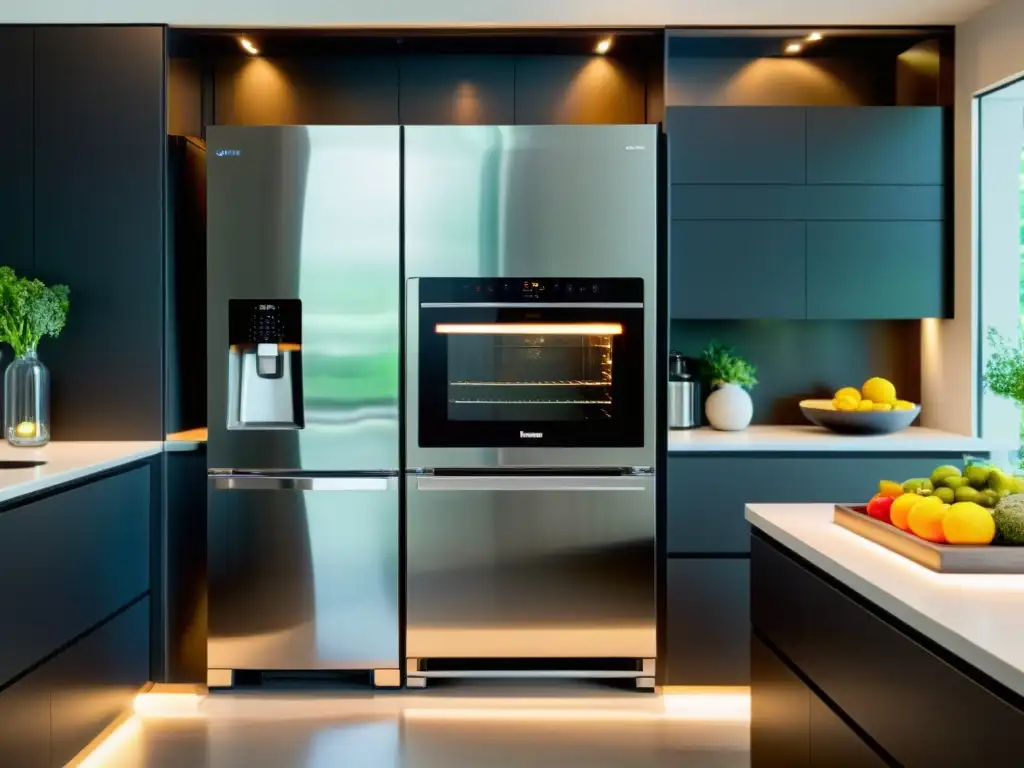 Una cocina moderna y elegante con electrodomésticos silenciosos para hogar