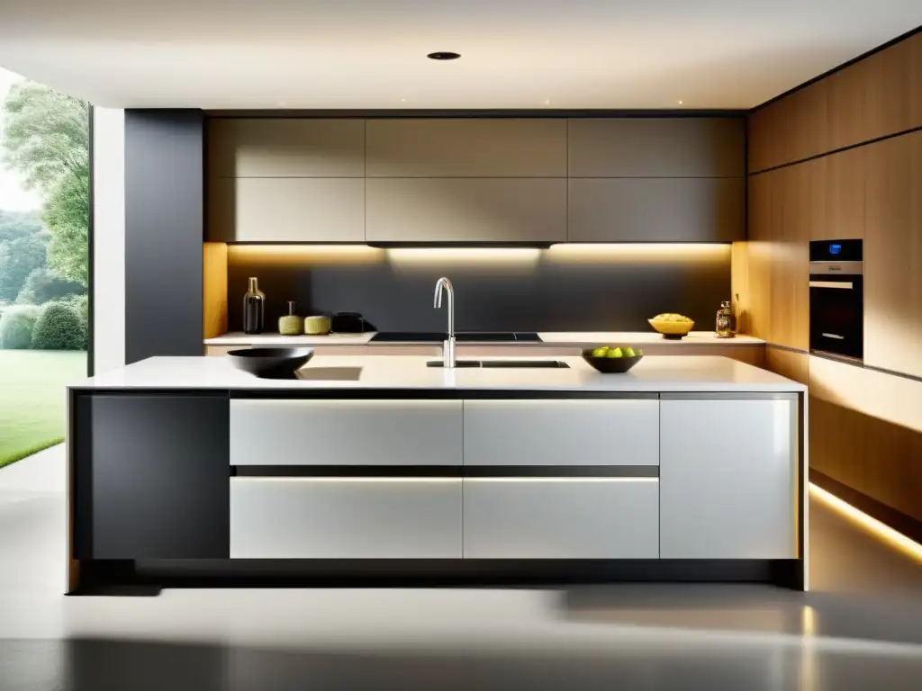 Cocina modular inteligente para hogar con diseño sofisticado, almacenamiento innovador y funcionalidad eficiente