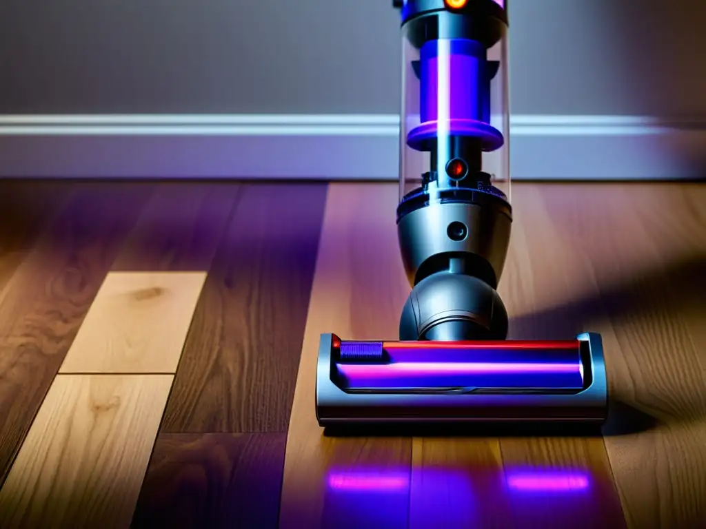 Comparativa aspiradoras sin cable Dyson: Imagen detallada de las V11 y V10 en un suelo de madera, destacando diseño y tecnología de vanguardia