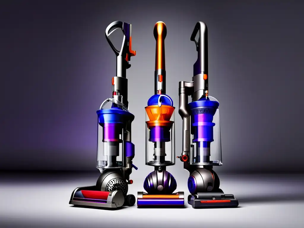 Comparativa aspiradoras sin cable Dyson: Imagen de las aspiradoras V11 y V10 mostrando su diseño moderno y accesorios premium