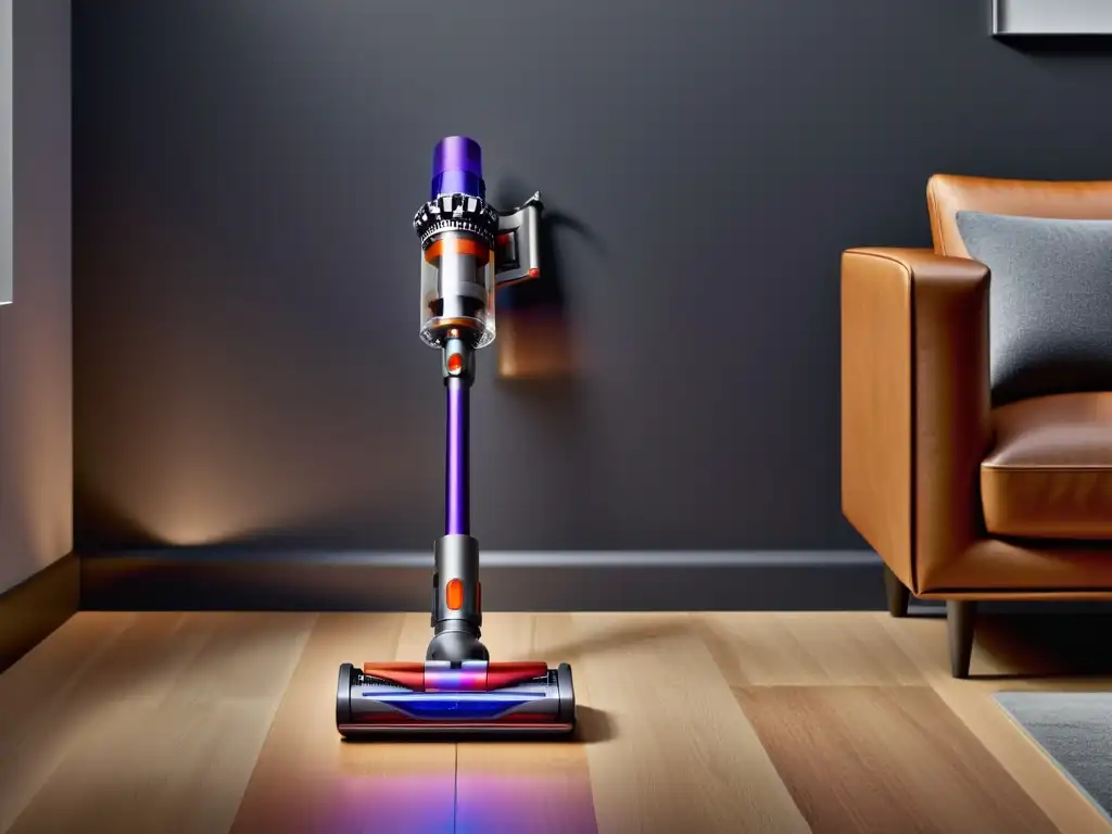 Comparativa aspiradoras sin cable Dyson: Imagen moderna y elegante de los modelos V11 y V10, destacando su diseño innovador y potente succión en un hogar contemporáneo