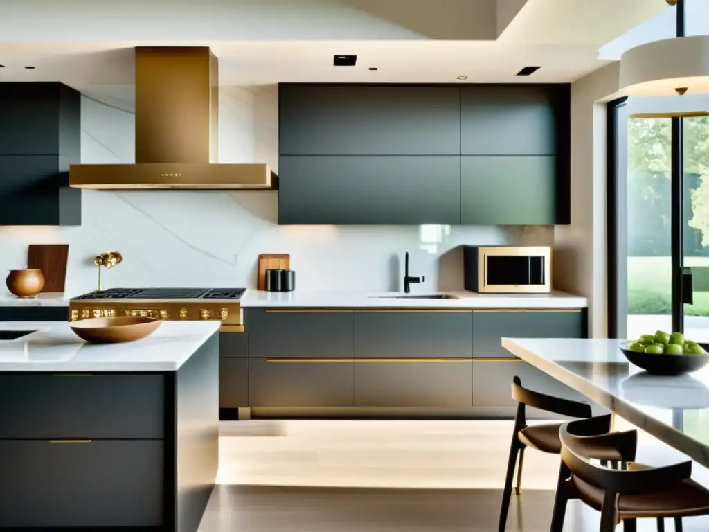 Comparativa de electrodomésticos de lujo y precio en una cocina moderna y elegante con tecnología de vanguardia y un diseño sofisticado