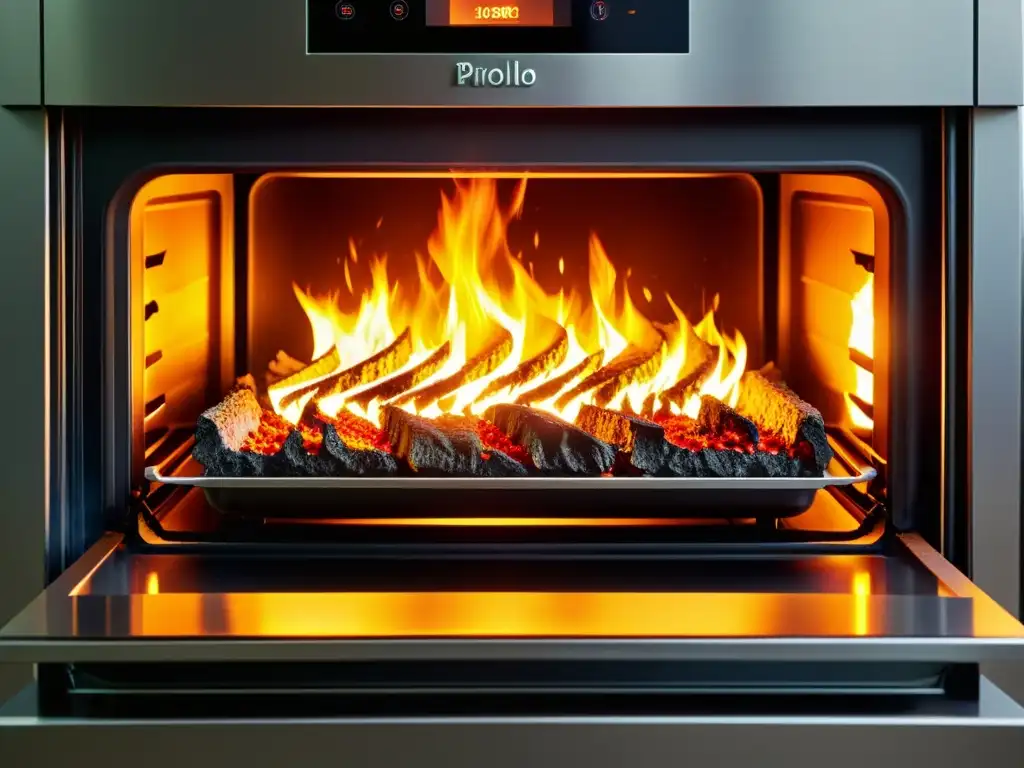 Detalle de horno pirolítico en limpieza, mostrando su eficiencia