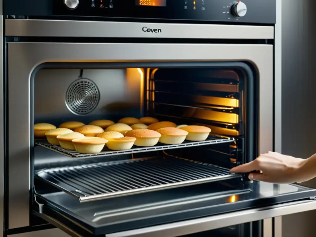 Detalle de horno con función autolimpieza en acción, mostrando la restauración del interior con capa de ceniza