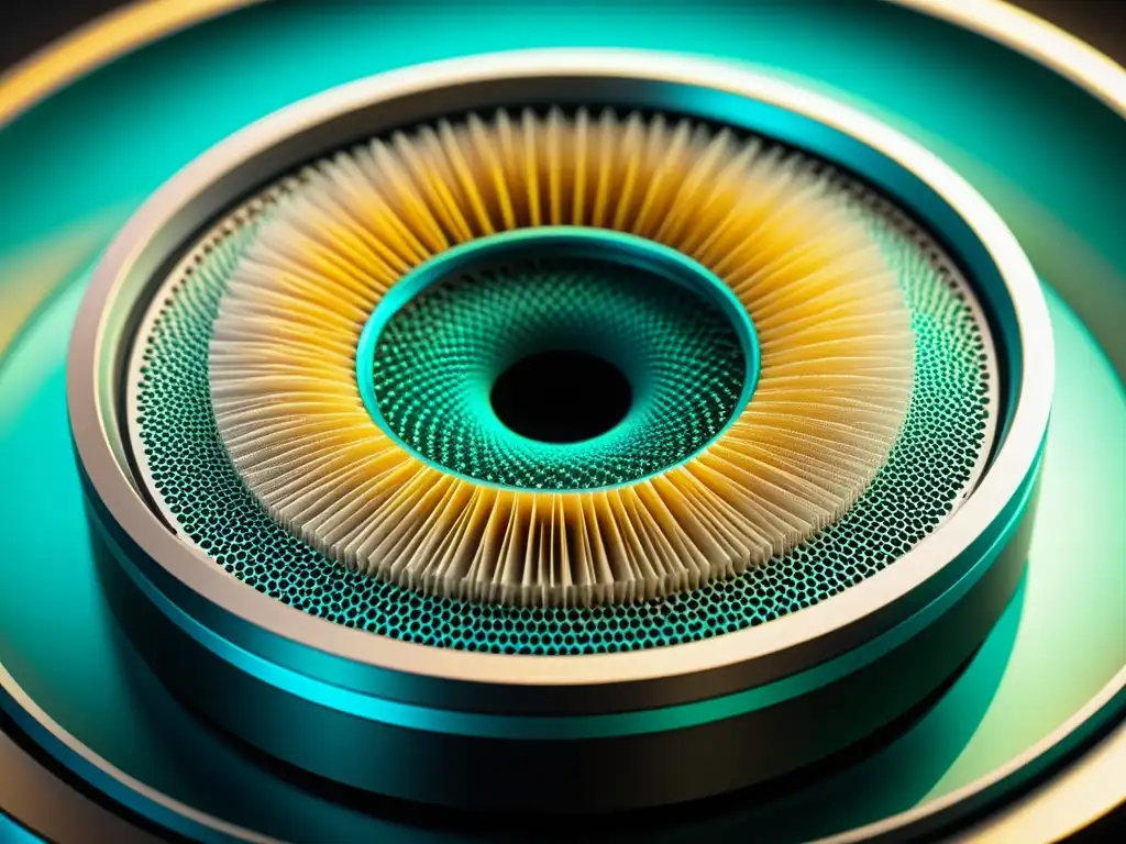 Asombrosa captura de filtro HEPA atrapando polvo microscópico Detalle impresionante de un filtro HEPA capturando partículas de polvo, destacando la tecnología avanzada de las mejores aspiradoras con filtro HEPA