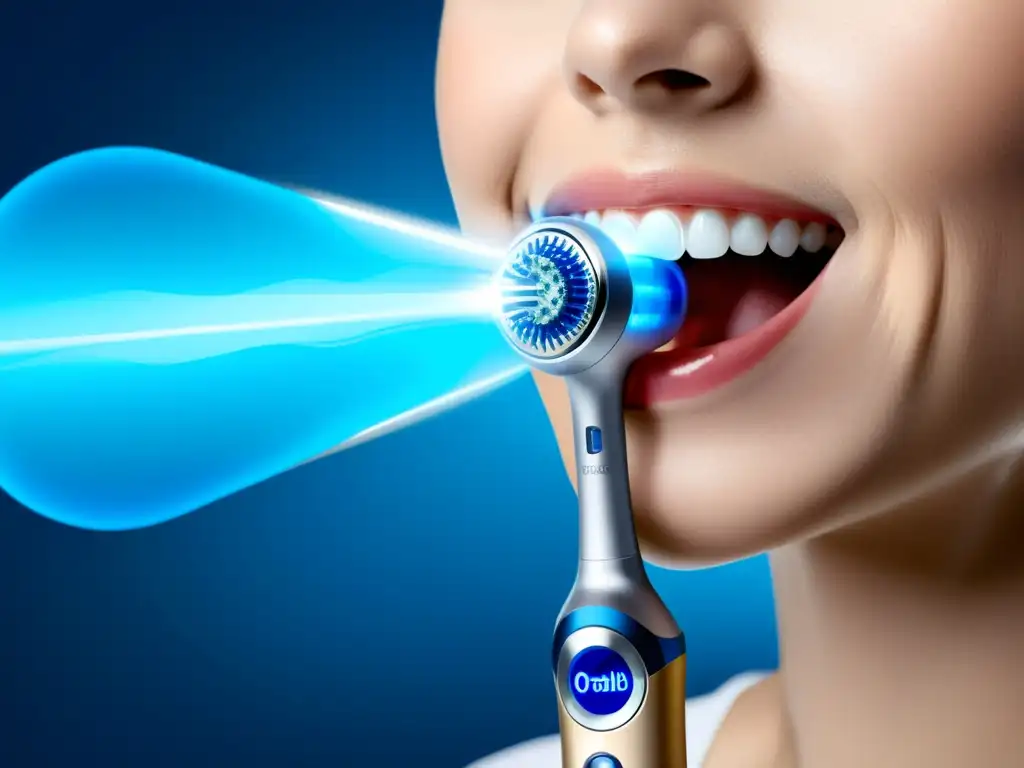 Detalles del moderno cepillo de dientes eléctrico OralB Genius X, destacando su diseño elegante