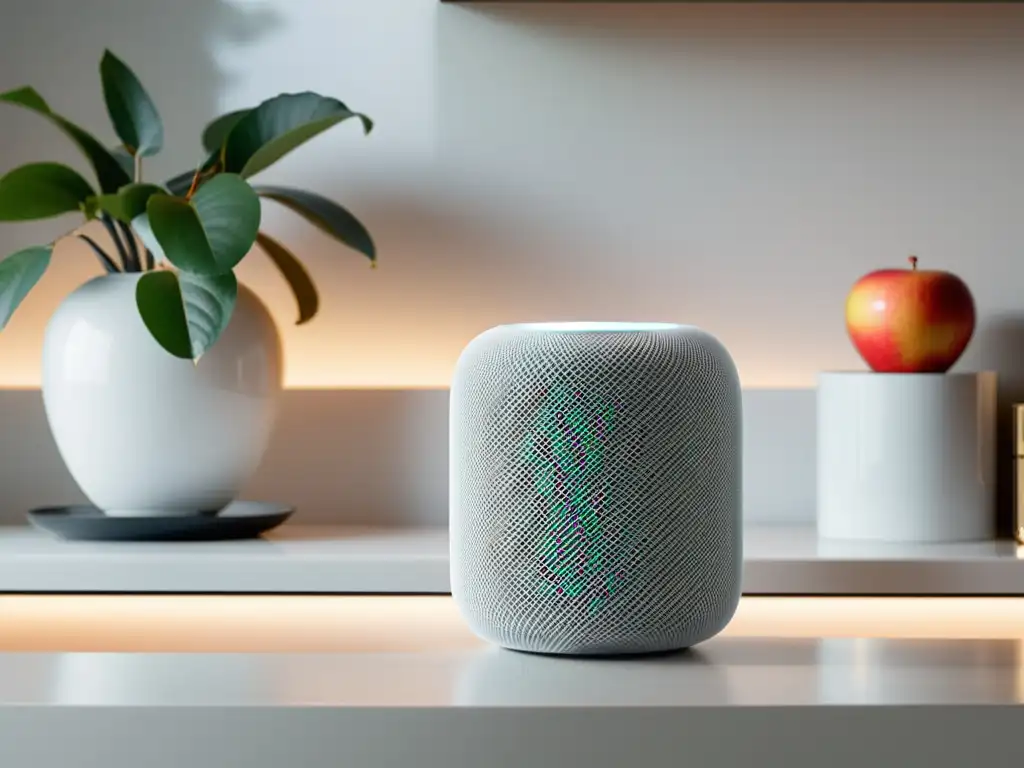 El elegante altavoz inteligente Apple HomePod ilumina el ambiente con su diseño minimalista