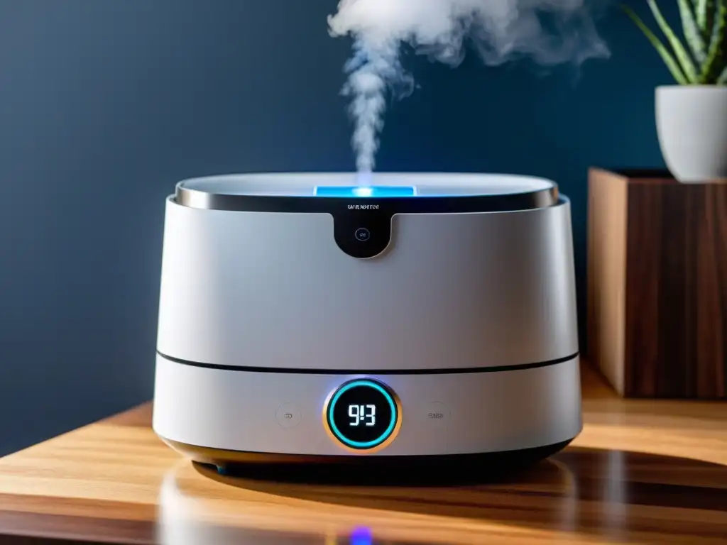 Un elegante combo de humidificador y deshumidificador con diseño minimalista y panel táctil, equilibra la humedad del hogar con tecnología