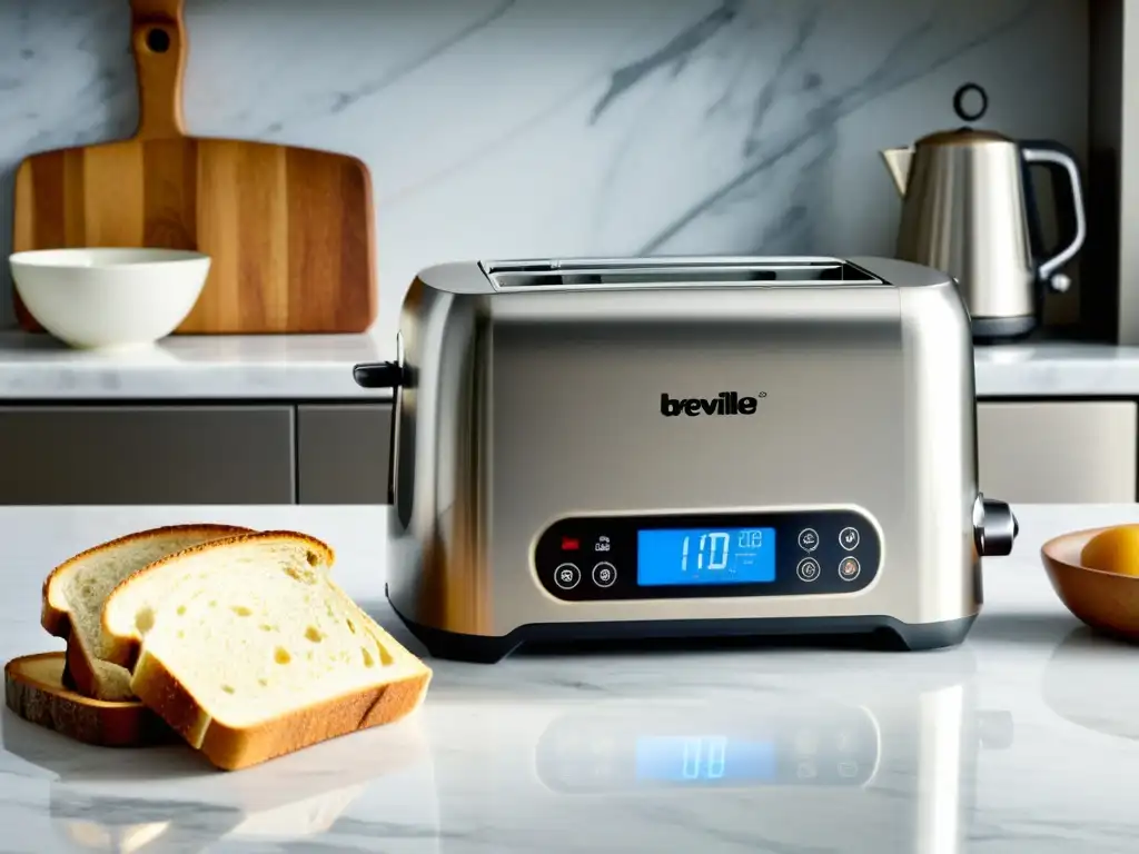 El elegante tostador Breville Smart Toast en una cocina moderna con luz de mañana