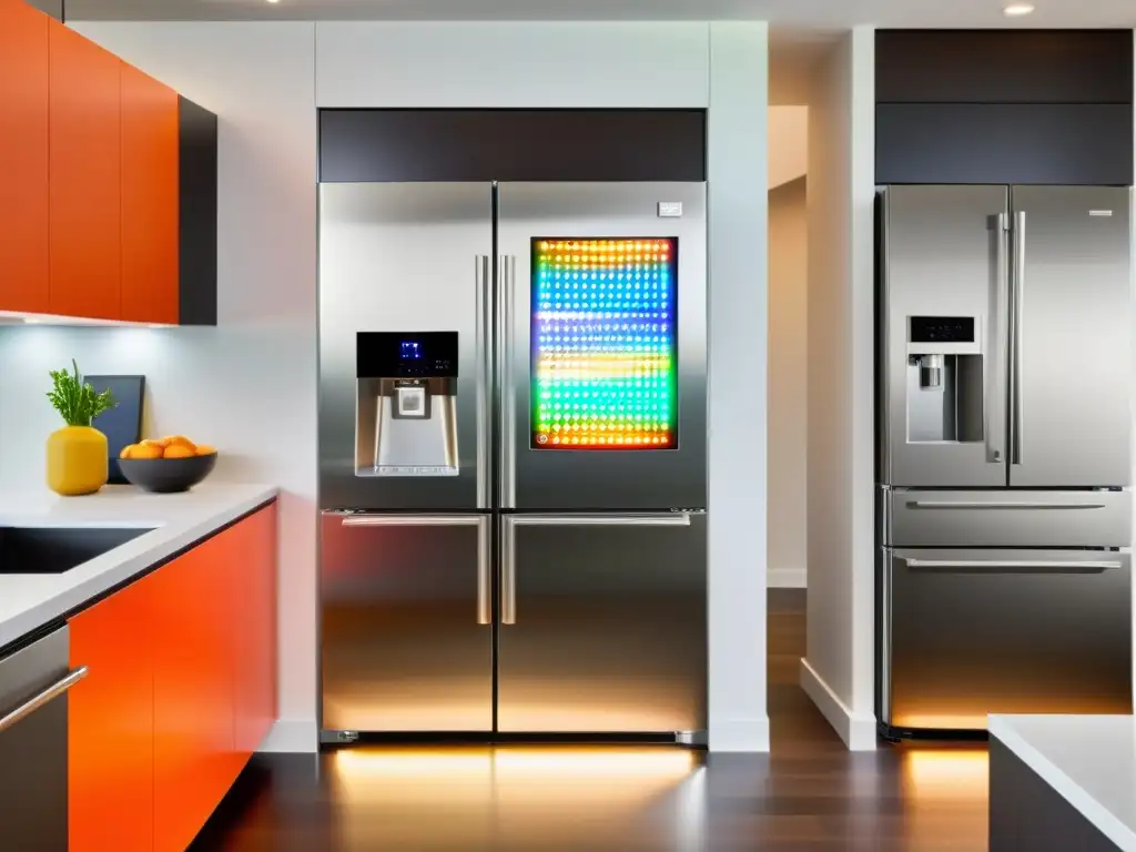 Un frigorífico Samsung Family Hub en una cocina moderna, con un toque personal y funcionalidad