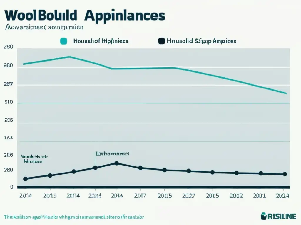 Gráfica de línea temporal muestra evolución de electrodomésticos desde estufas de leña hasta refrigeradores eficientes