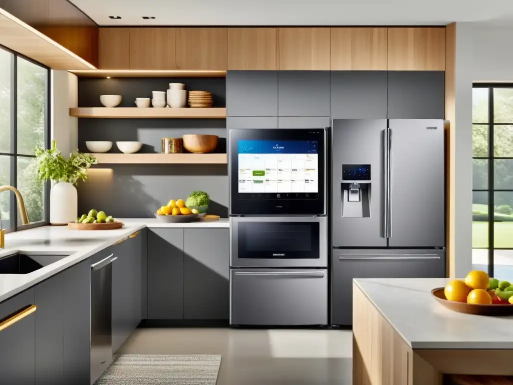 Un hogar moderno con el frigorífico inteligente Samsung como centro