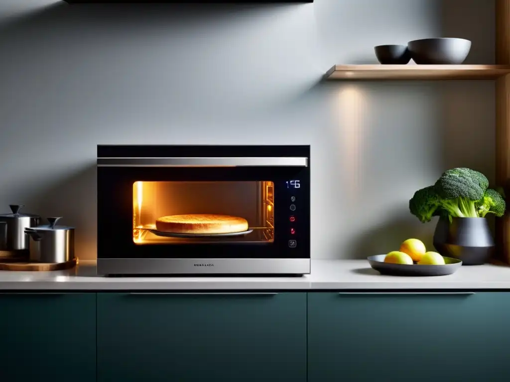 Horno inteligente de diseño moderno en una cocina contemporánea