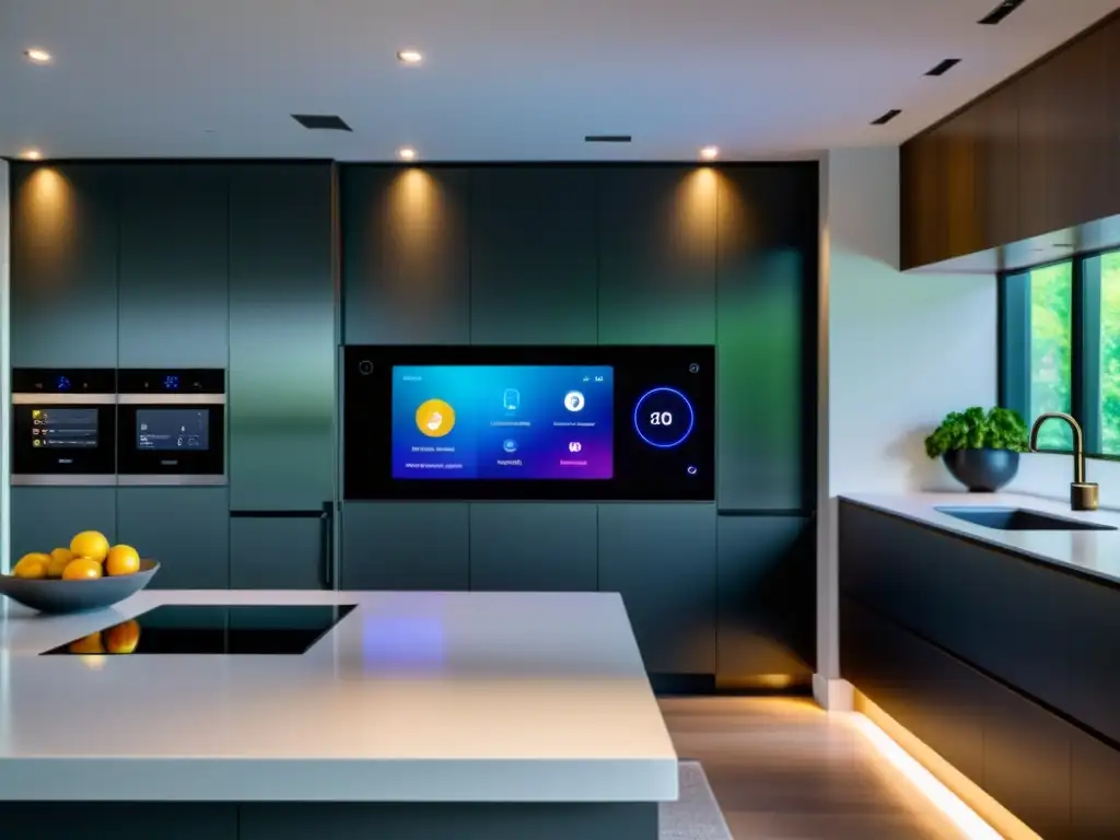 Imagen de un hogar moderno con dispositivos conectados, tecnología IoT y ambiente contemporáneo de conveniencia y eficiencia