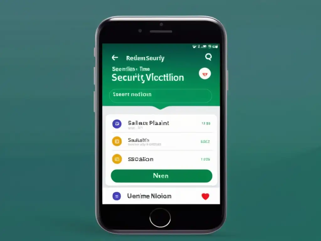 Imagen de pantalla de smartphone mostrando notificación de seguridad en tiempo real con diseño moderno y confiable
