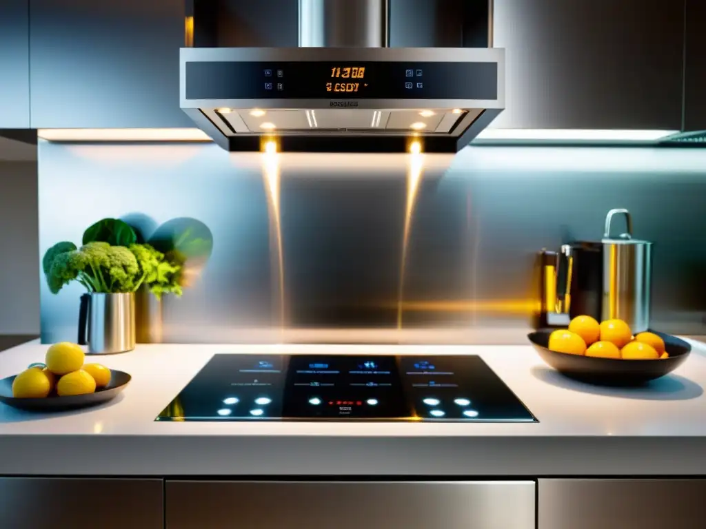 Un impresionante electrodoméstico multifuncional destaca en una cocina moderna y minimalista