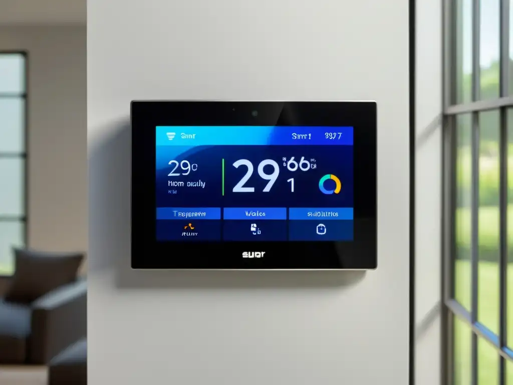 Interfaz táctil moderna para controlar el clima en casa con software sistemas climatización inteligente hogar