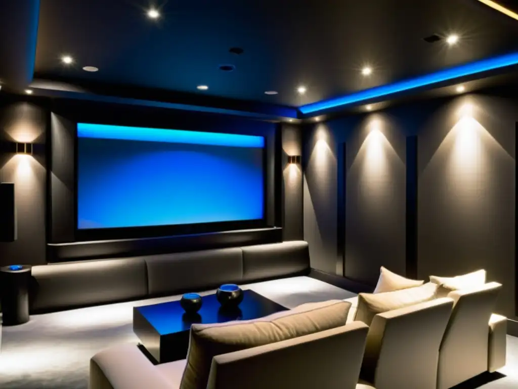 Un lujoso sistema de audio en un elegante home theater