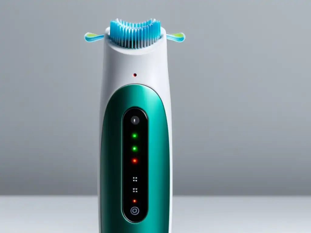 Un moderno cepillo de dientes eléctrico en acción, mostrando su diseño elegante y tecnología avanzada