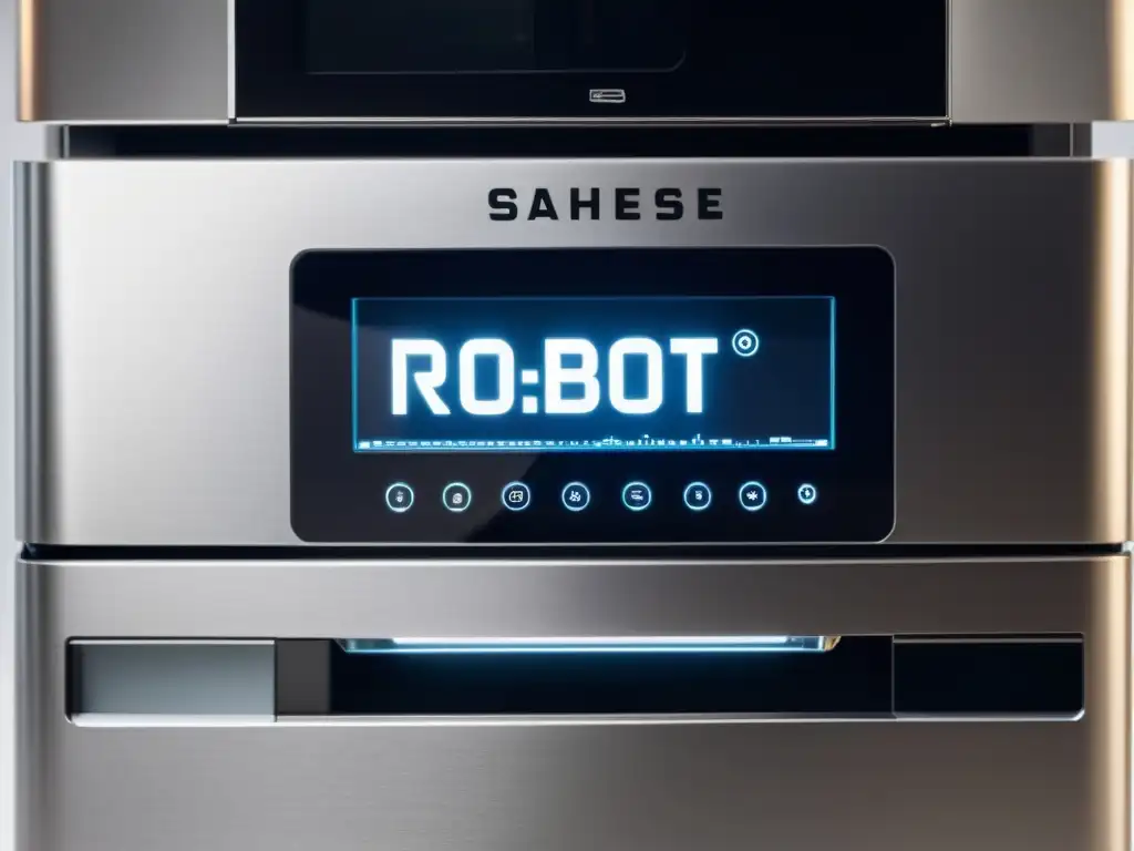 Un moderno robot de cocina con componentes destacados y elegante diseño