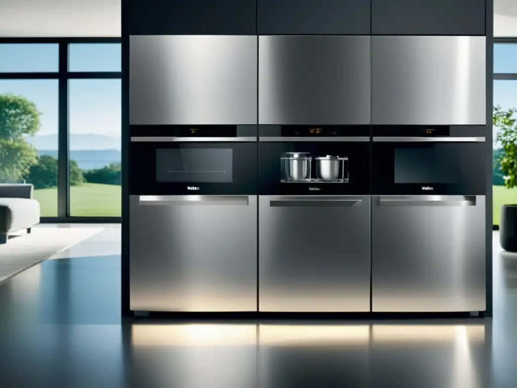 Opiniones lavavajillas Miele G 7000: Cocina moderna con el lavavajillas como punto focal, bañada por luz natural y diseño sofisticado