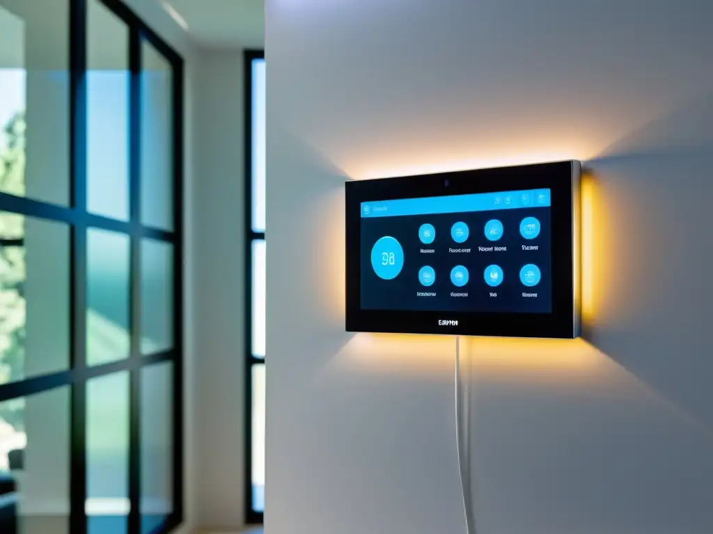 Panel de control inteligente para hogar moderno con iluminación LED integrada