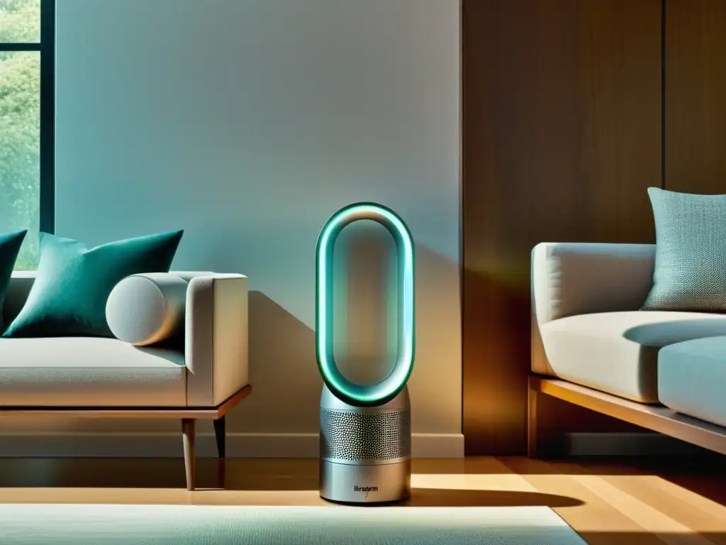 El purificador de aire Dyson Pure Cool mejora la calidad del aire en un ambiente moderno y elegante