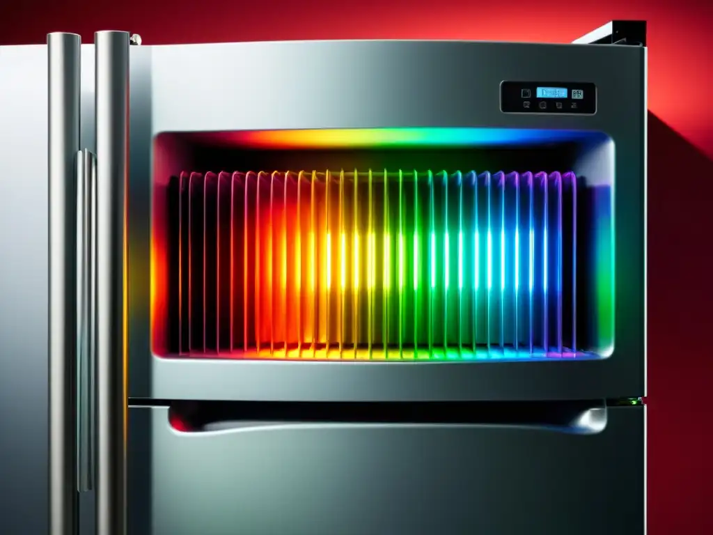 Refrigerador no enfría solución: Detalle colorido del interior de un refrigerador con herramientas de diagnóstico alrededor