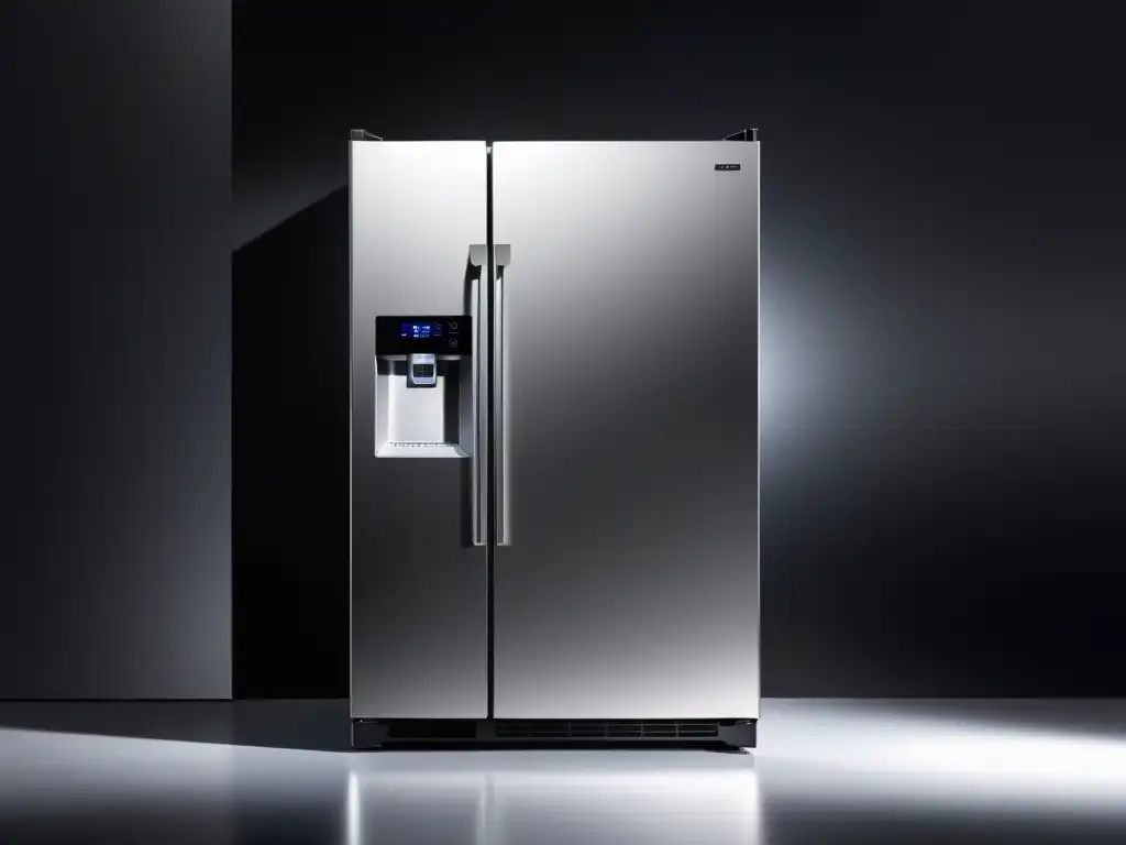 Un refrigerador inteligente con pantalla táctil, diseño moderno y elegante