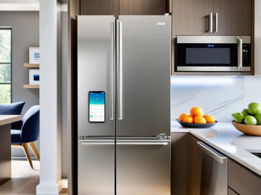 Refrigerador inteligente con pantalla táctil, calendario digital, pronóstico del tiempo y lista de compras