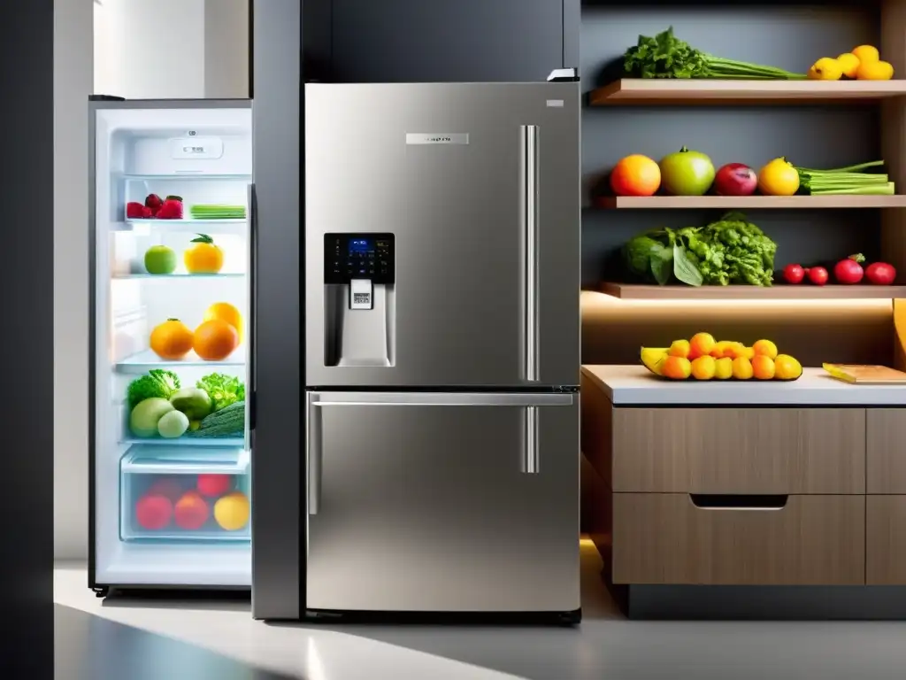 Refrigerador moderno con etiquetación energética electrodomésticos comprar