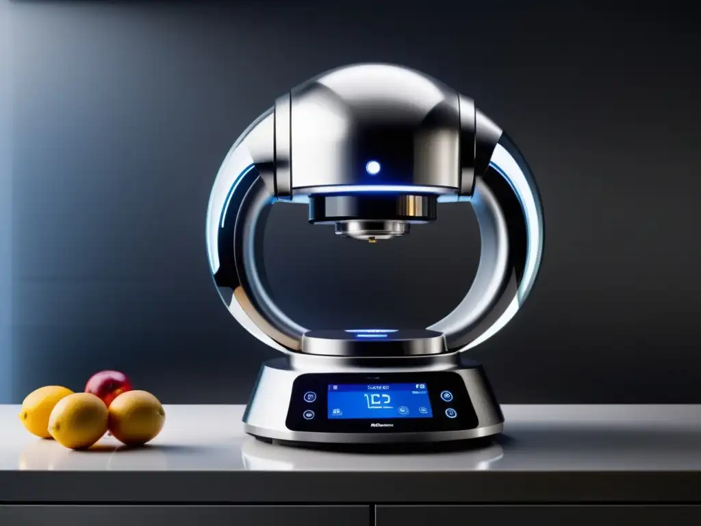 Robot de cocina del futuro en elegante ambiente de alta tecnología y sofisticación