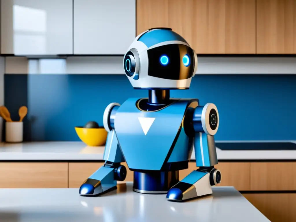 Robot de cocina personalizado con vinilo en tonos de azul, gris y blanco, para un look moderno y sofisticado en la cocina