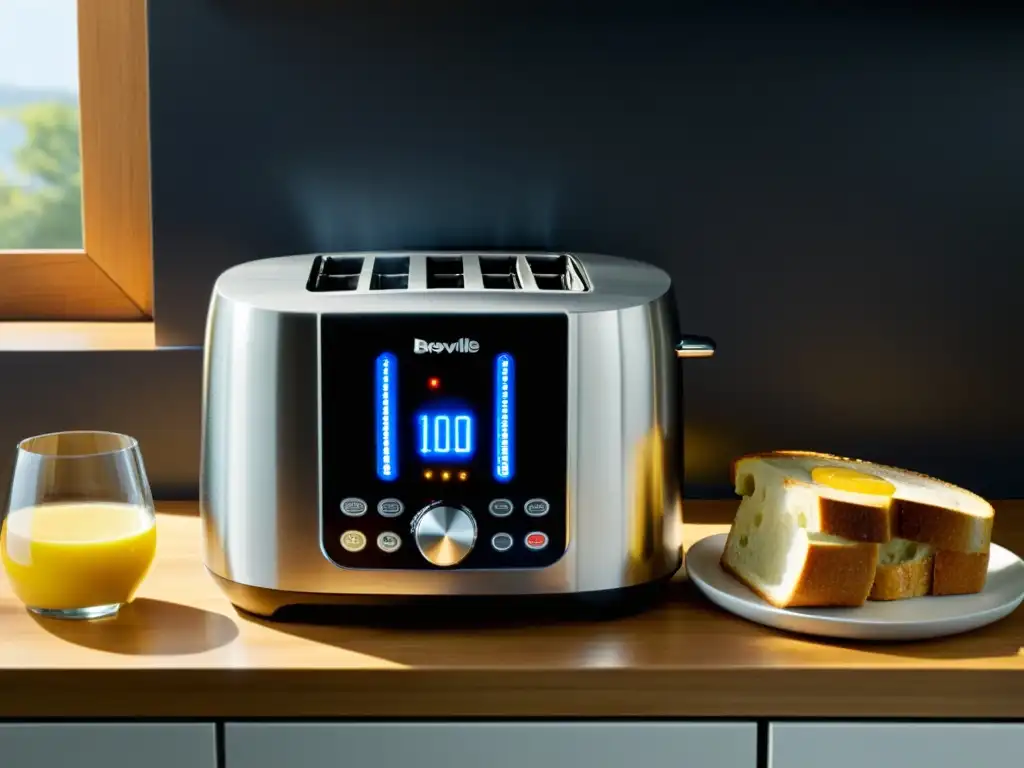 Un tostador Breville Smart Toast en una cocina moderna, creando el ambiente perfecto para desayunos deliciosos