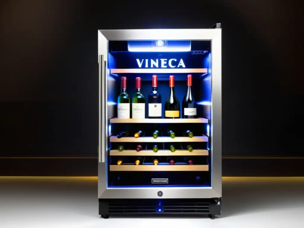 Vinoteca BODEGA43 para vinos con diseño elegante, botellas organizadas y luces LED suaves, crea ambiente sofisticado