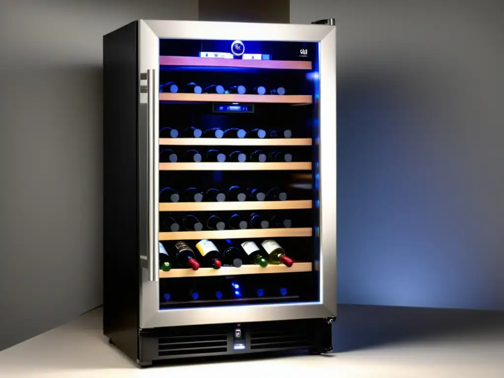 Vinoteca BODEGA43 para vinos: Elegancia y sofisticación en un diseño minimalista con botellas de vino perfectamente iluminadas