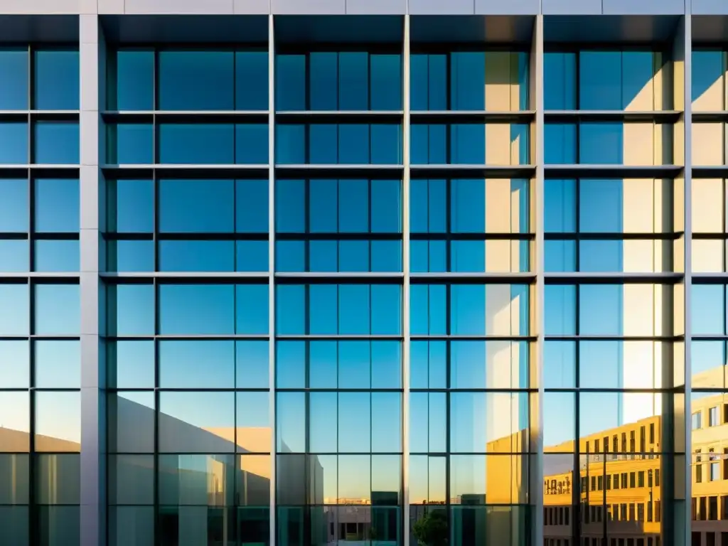 Vista impactante de edificio moderno con efecto del aire acondicionado en la arquitectura urbana